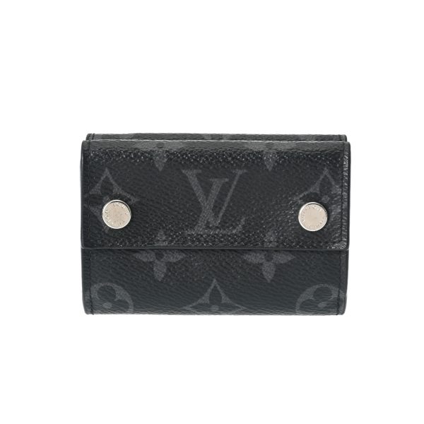 800000123439000 1 Louis Vuitton Monogram Eclipse Discovery Compact Wallet Black