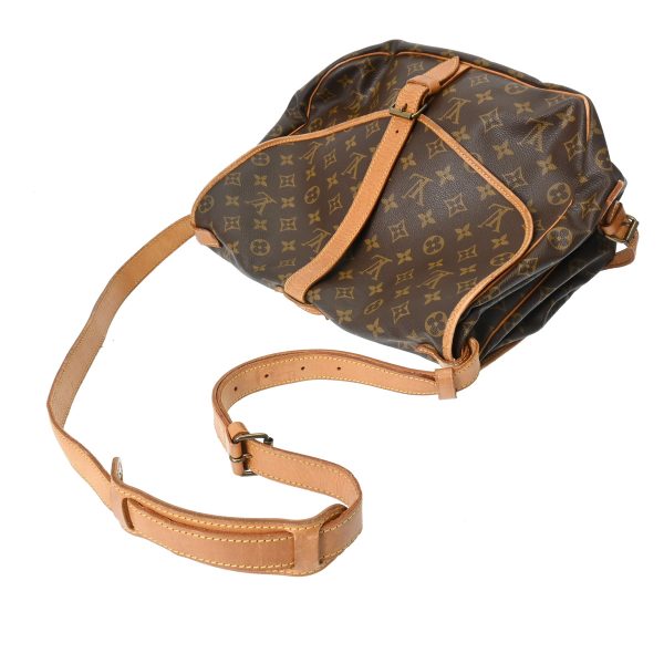 800000123480000 3 Louis Vuitton Saumur 35 Monogram Shoulder Bag Brown