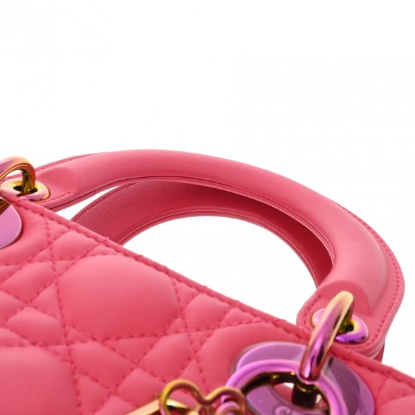 800000123842000 4 Christian Dior Lady Dior Small Handbag Lambskin Pink