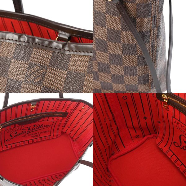 800000123887000 12 c Louis Vuitton Damier Neverfull Pm Leather Handbag Brown