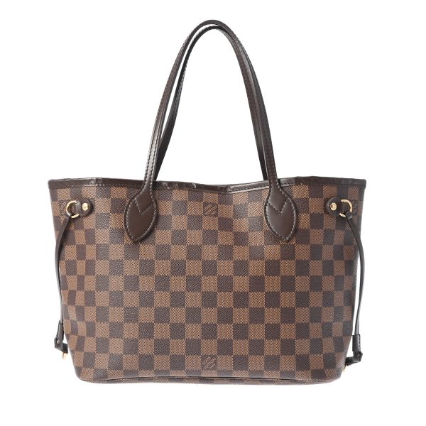 800000123887000 2 Louis Vuitton Damier Neverfull Pm Leather Handbag Brown