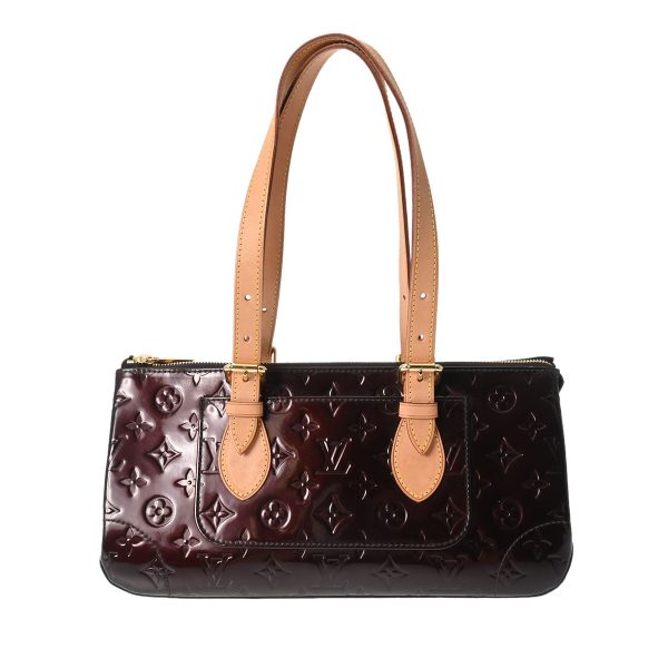 800000123893000 1 Louis Vuitton Vernis Rosewood Monogram Handbag Amaranth