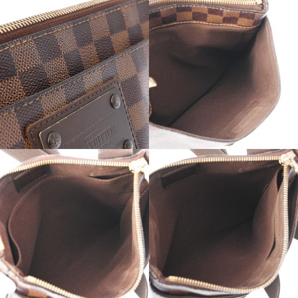 800000123895000 11 c Louis Vuitton Damier Pochette Plat Brooklyn Leather Shoulder Bag Brown