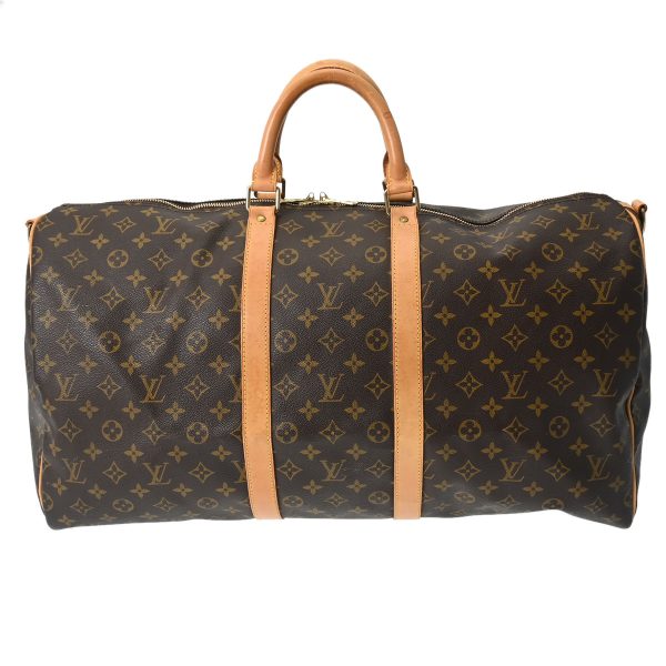 800000123921000 1 Louis Vuitton Keepall Bandouliere 55 Monogram Boston Bag Brown