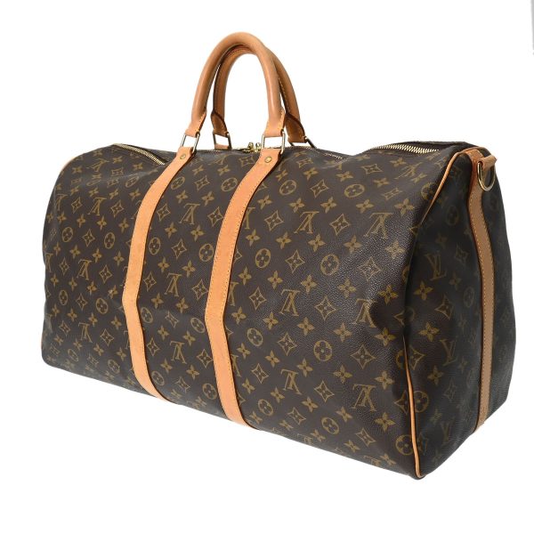 800000123921000 2 Louis Vuitton Keepall Bandouliere 55 Monogram Boston Bag Brown