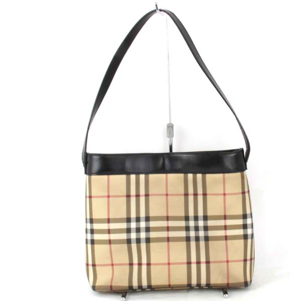 8004240408824t 2 Burberry Nova Check Shoulder Bag Leather Brown