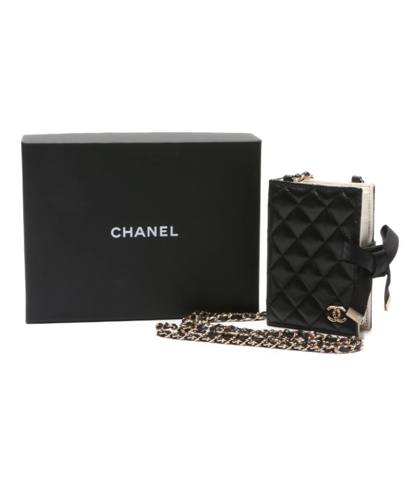 8010111700 1 Chanel Book Card Case Chain Shoulder Black