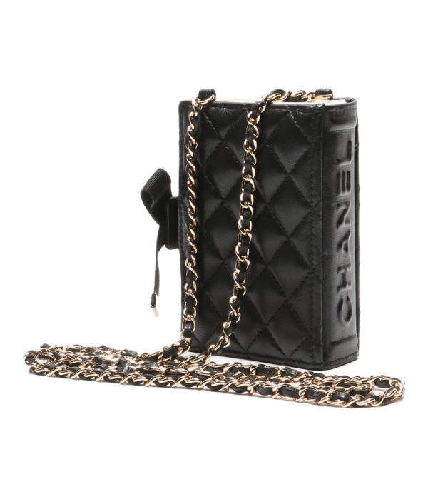 8010111700 3 Chanel Book Card Case Chain Shoulder Black