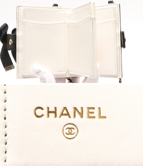 8010111700 5 Chanel Book Card Case Chain Shoulder Black