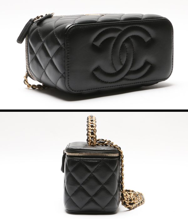 8010111701 6 Chanel Vanity Pouch Matelasse Black