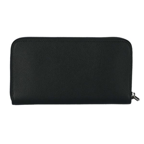 8014650 2 Burberry Grainy Leather Round Zip Wallet Black