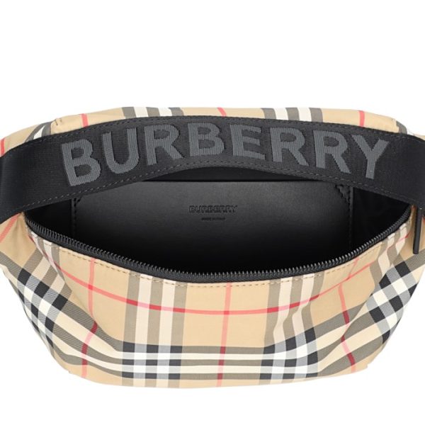 8014715 5 Burberry Medium Vintage Check And Icon Stripe Belt Bag Archive Beige