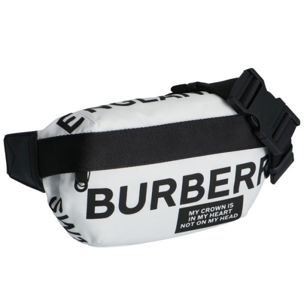 8015143 Burberry Medium Logo Print Belt Bag White