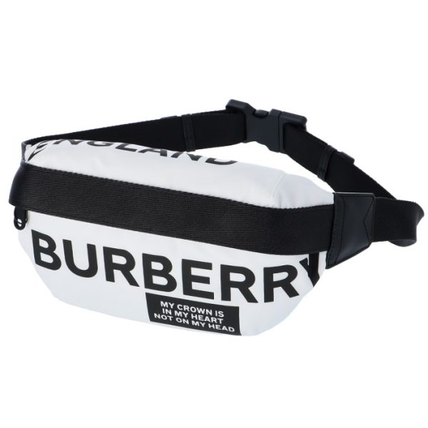 8015143 1 Burberry Medium Logo Print Belt Bag White