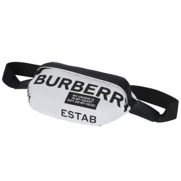 8015143 3 Burberry Medium Logo Print Belt Bag White