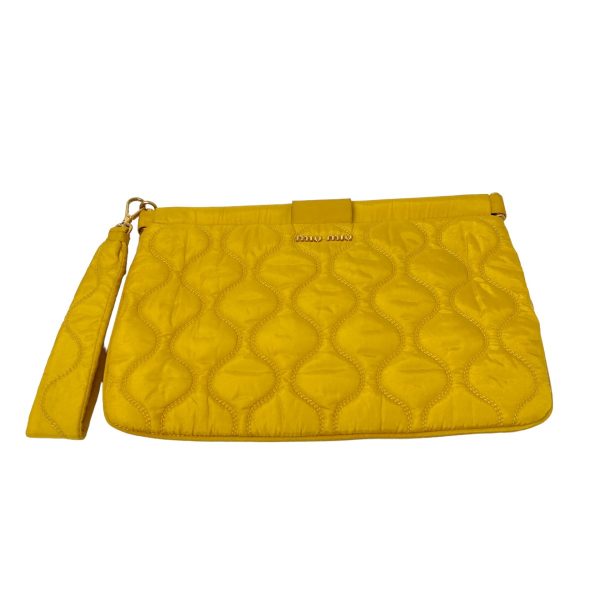 8018001082989 1 Miu Miu Quilted Clutch Bag Yellow