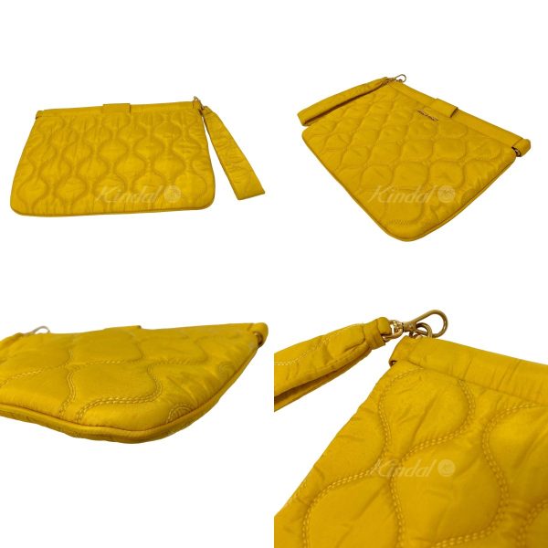 8018001082989 2 Miu Miu Quilted Clutch Bag Yellow