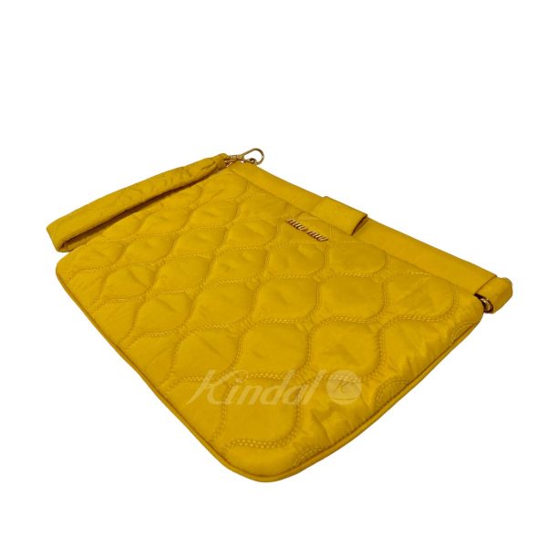 8018001082989 5 Miu Miu Quilted Clutch Bag Yellow