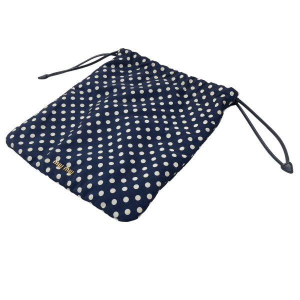 8032000719103 1 Miu Miu Dot Drawstring Bag Navy