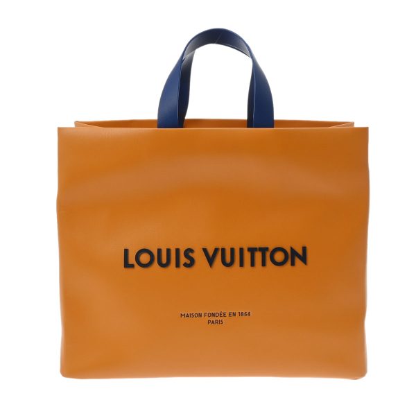 805000944116000 1 Louis Vuitton Tote MM Leather Bag saffron Orange