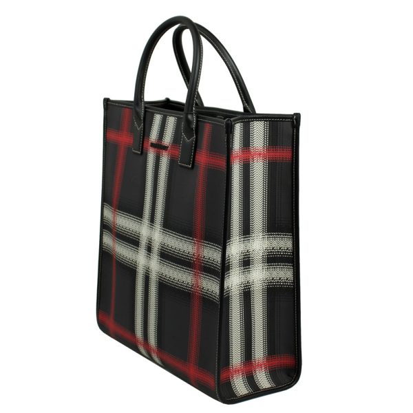 8056240 2 Burberry Blur Check Denny Leather Tote Bag Multicolor