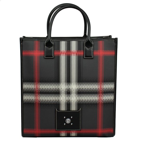 8056240 3 Burberry Blur Check Denny Leather Tote Bag Multicolor