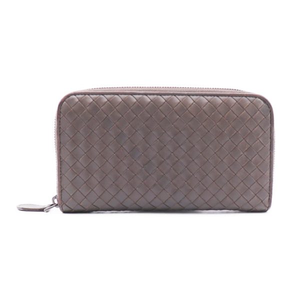 806113002097 1 Bottega Veneta Intrecciato Long Wallet Leather Gray