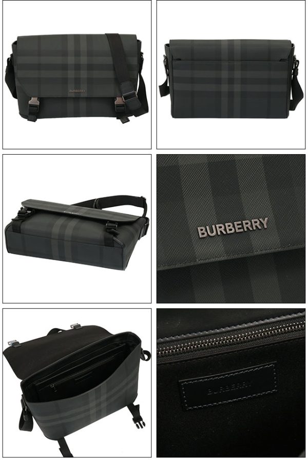 8065336 a1208 2 Burberry Charco Leather Shoulder Bag Gray