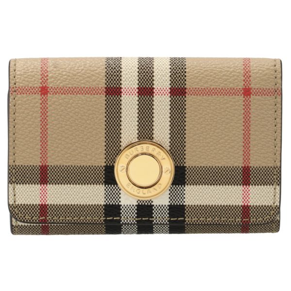 8070416 1 Burberry Vintage Check Small Trifold Wallet Brown