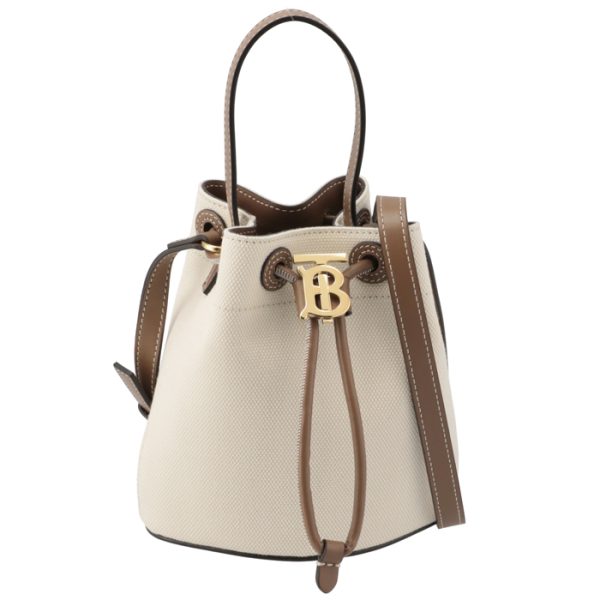 8070576 Burberry TB Bucket Drawstring Shoulder Bag Ivory