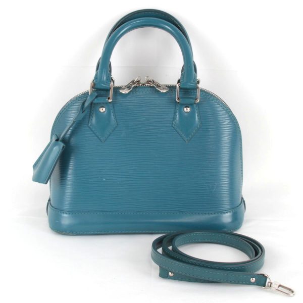 8075220910802a 1 Louis Vuitton Alma BB Epi 2way Bag Cyan