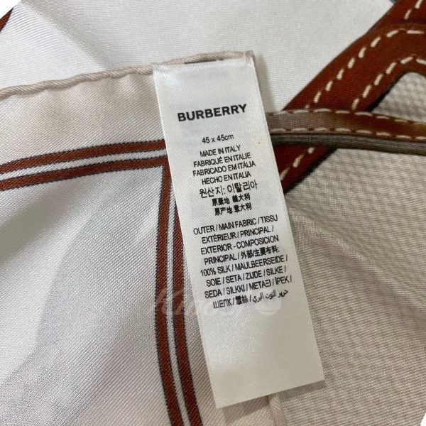 8078000199163 9 Burberry Silk Scarf Canvas Leather Trim Bag White