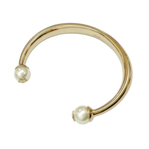 8078 1 Christian Dior Logo Pearl Tribales Bracelet Gold