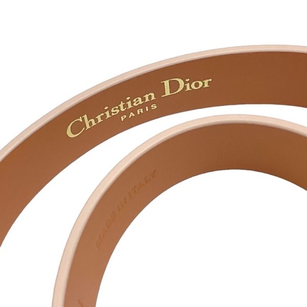 8087 4 Christian Dior 30 Montaigne CD Logo Leather Double Bracelet Pink Gold