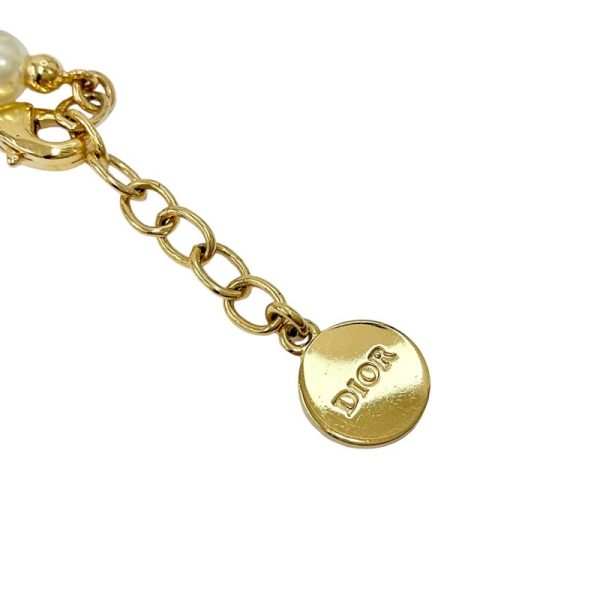 8089 3 Christian Dior 30 Montaigne Metal CD Logo Pearl Bracelet Gold