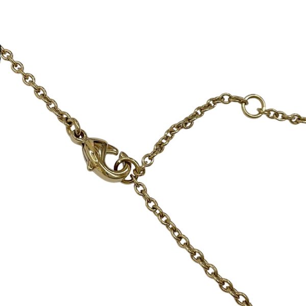 8094 5 Christian Dior Claur D Lune Rhinestone Metal Necklace Gold