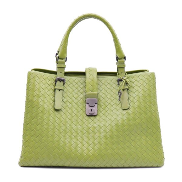 811123002165 1 Bottega Veneta Intrecciato Tote Bag Leather Green