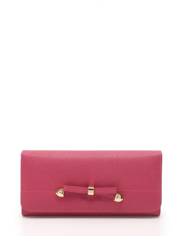 815053002137 1 PRADA Saffiano Long Wallet Pink