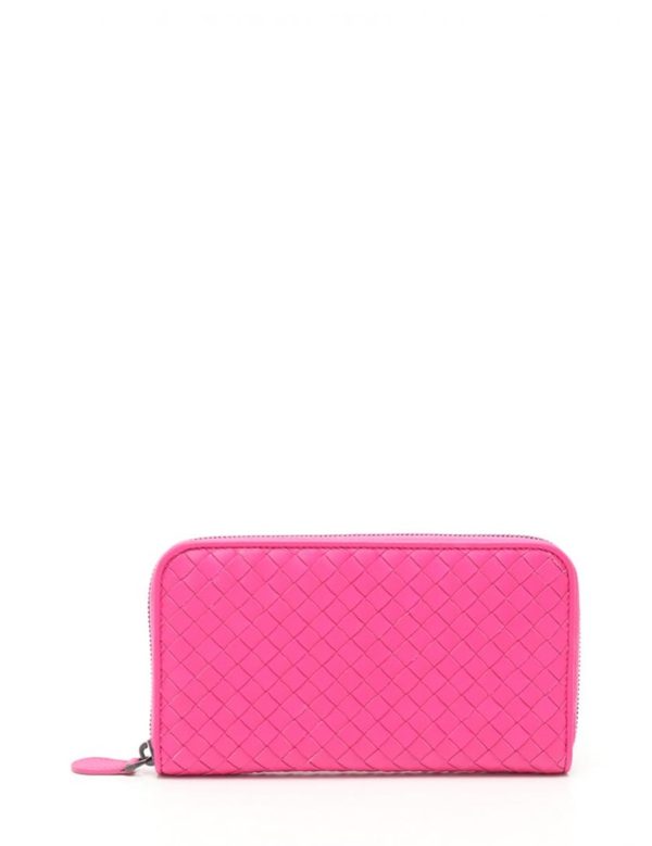 816103002108 1 Bottega Veneta Intrecciato Long Wallet Leather Pink