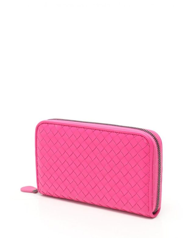 816103002108 2 Bottega Veneta Intrecciato Long Wallet Leather Pink