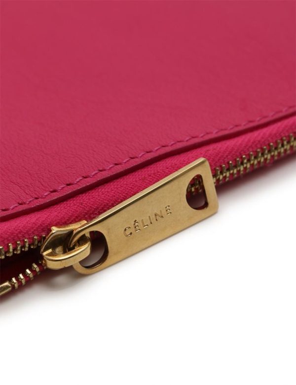 827023002307 8 Celine Leather Clutch Bag Pink Orange