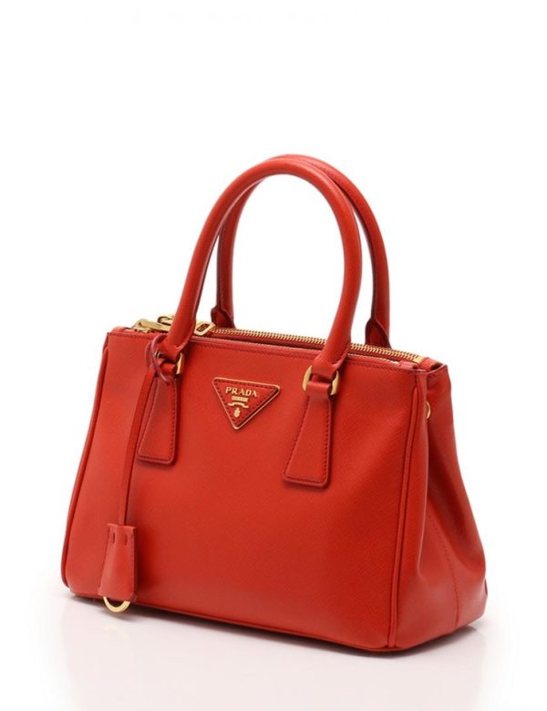 827053001307 2 PRADA Saffiano Handbag Red