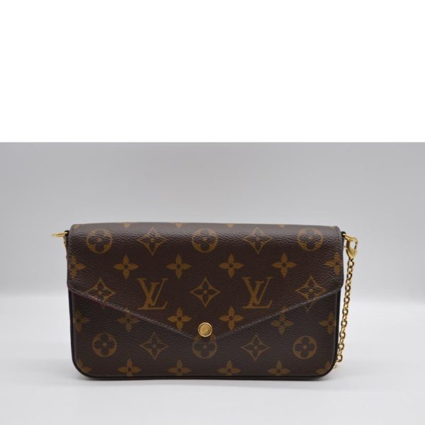 83034 3 Louis Vuitton Pochette Monogram Handbag Brown