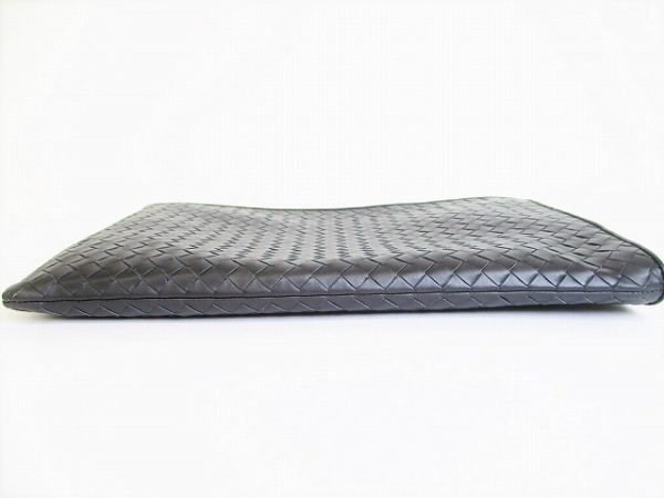 8329 5 Bottega Veneta Intrecciato Calf Leather Clutch Bag Gray