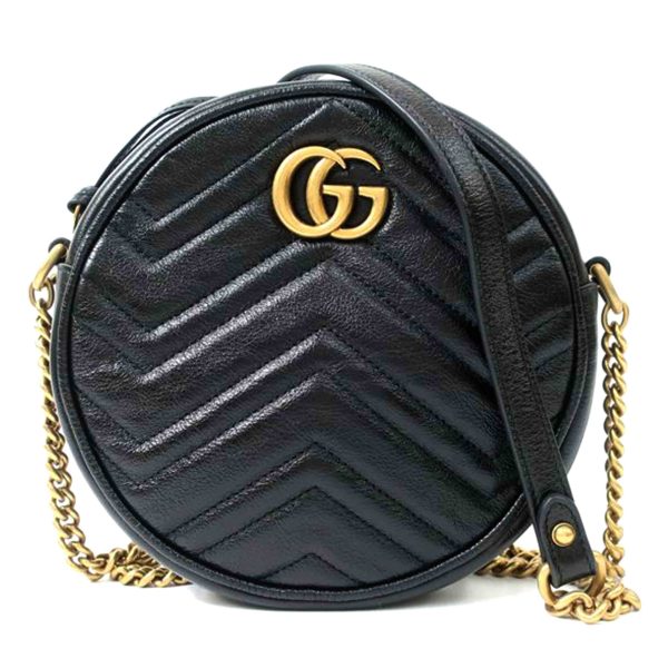 84609 1 Gucci GG Marmont Stripe Shoulder Black