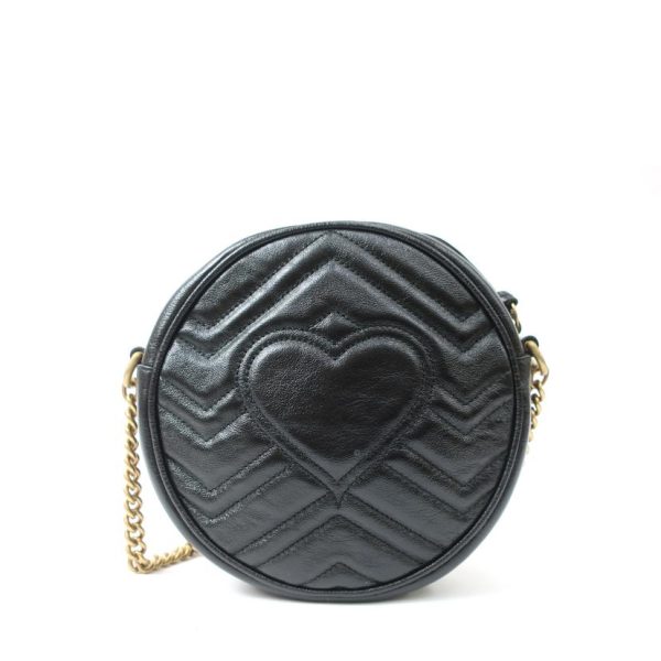 84609 2 Gucci GG Marmont Stripe Shoulder Black