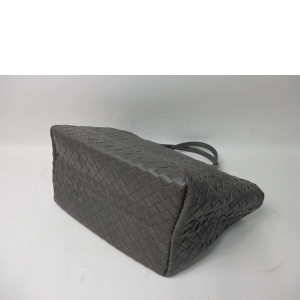 85266 3 Bottega Veneta Intrecciato Leather Tote Bag Gray