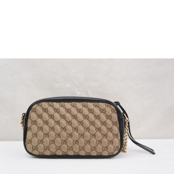 86024 2 Gucci Marmont Canvas Shoulder Bag Beige