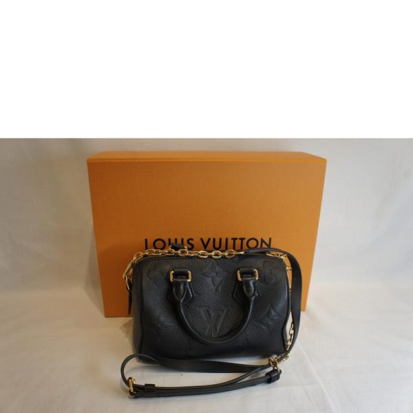 86099 6 Louis Vuitton Bandouliere Emplant 20 Speedy Bag Black