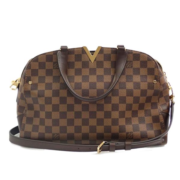 86776 1 Louis Vuitton Kensington Damier Ebene Hand Bag Brown